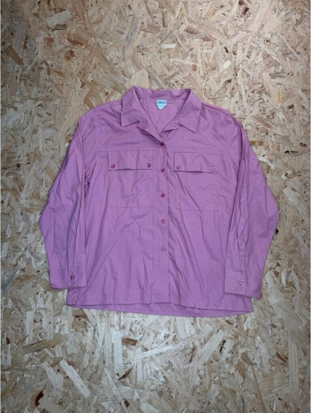 Haband Shirt Womens Large Pink Button Up Long Sleeve Safari Utility Blouse